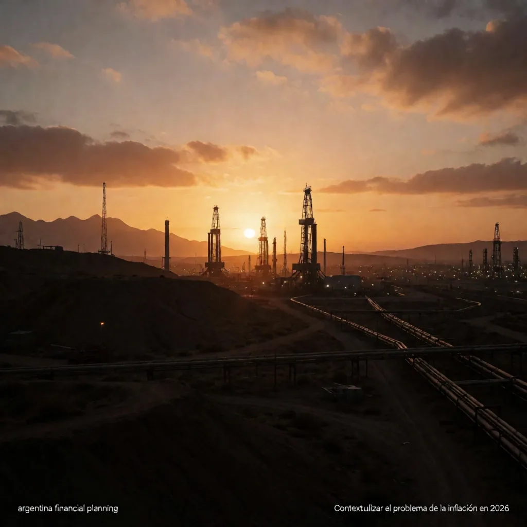 Paisaje industrial en Neuquén